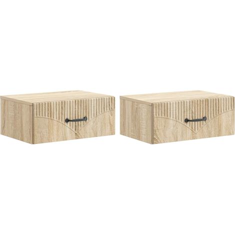 Maison Exclusive - Cabinet de chevet mural 2 pcs Chêne Sonoma 49 x 34,5 x 20 cm (1/5)