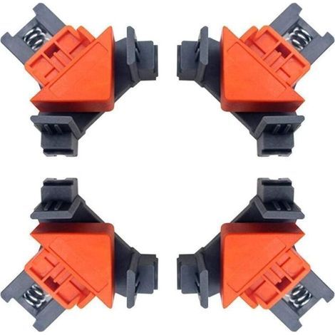 Lntyq Lot de 4 presses d'angle de menuiserie, assemblage d'angle et de T - Pince d'angle de vissage et de collage à 90°, cadre à angle droit pour le travail du bois (1/5)