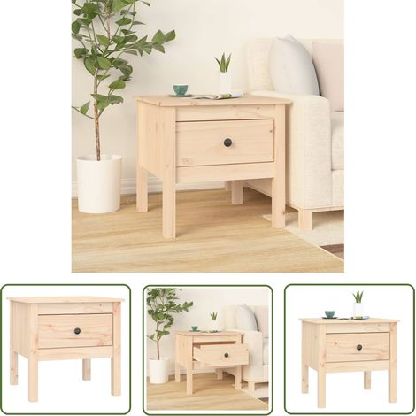 The Living Store Table d'appoint 50x50x49 cm Bois massif de pin - Table D'appoint - Table Basse - Meuble De Salon - Table En Bois - Table Design (1/5)