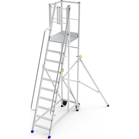 Scaletta con piattaforma - 10 gradini - Altezza di piatteforma 2.50m - ER10SL-SPD