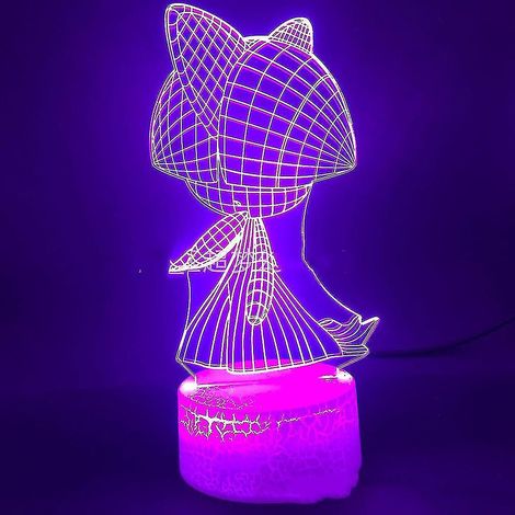 Lampe de chevet LED 3D Ralts à changement de couleur