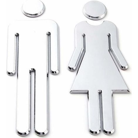 Stickers pour Toilettes,12x4cm,ignes WC de Symboles Hommes et Femmes,Facile à Coller Signes WC Homme Femme pour Toilette WC (1/5)