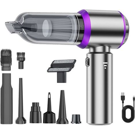 Mini-Akku-Handstaubsauger – 15000 Pa – 3 Geschwindigkeitsstufen – Silber (1/2)