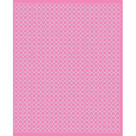 Runde Aufkleber, 7 mm Durchmesser, 720 Stück, rosa matt