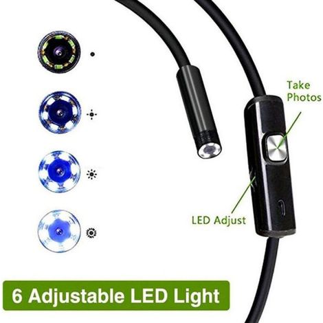 Caméra d'inspection endoscope - - 7 mm - USB type C - Android compatible - Tube flexible - 6 LED réglables (1/4)