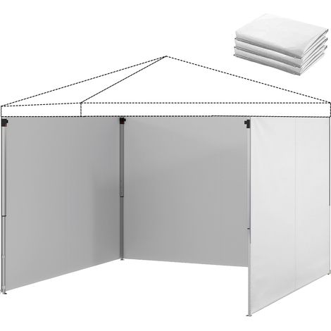 Panneaux latéraux pour tonnelle 3 x 3 m Lot de 3, fermeture éclair, tissu Oxford blanc