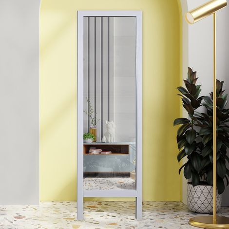 Specchio Crea, Forma Rettangolare, Tipologia a Terra, Colore Struttura Trasparente, 45x145h cm Bianco (1/4)