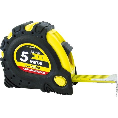 FLESSOMETRO LINEA NERA MAGNETICO  mt. 5x25 mm. (1/3)