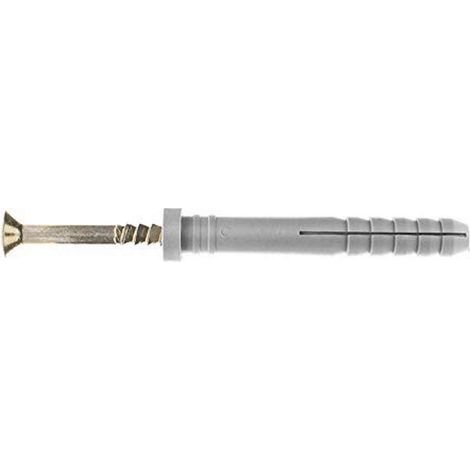 Cheville Tête Plate avec Clou-Vis TF, 5mm x 50mm, Boîte de 100