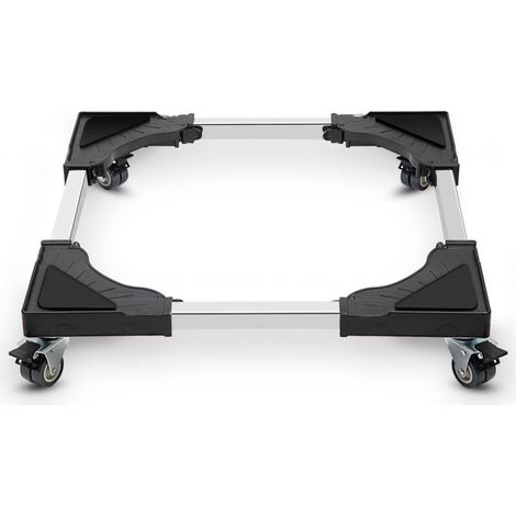Socle Machine a Laver 4 Roulettes Verrouillables, Charge 200KG Support Machine à Laver, Largeur Réglable de 4062cm Support Électroménager Pour Machine A Laver et Réfrigérateur, Noir (1/5)