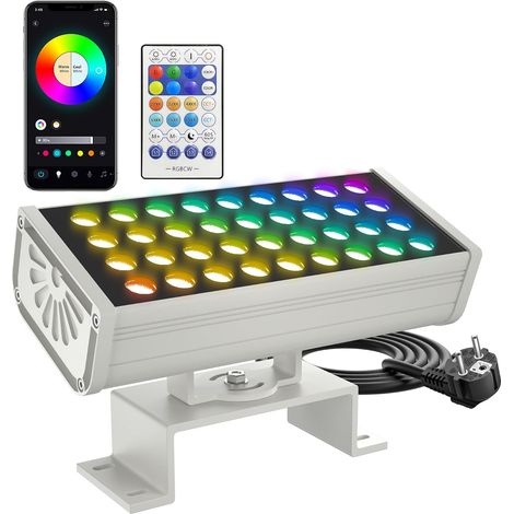 Projecteur LED Extérieur RGB Connecté WiFi 180W, 16 Millions Couleurs (2700K-6500K Blanc Chaud/Froid), Télécommande (1/5)