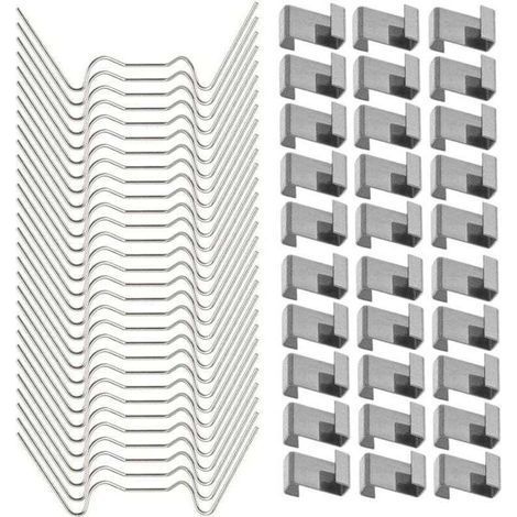 120 Pcs Clips de fixation pour vitre de verre à effet de serre en acier inoxydable (avec 60 , XU,clips de fil W pour vitrage en serre et 60 clips de chevauchement en Z pour vitrage de ser (1/4)