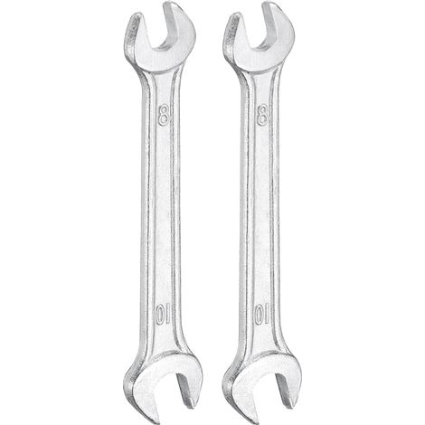 2Pcs Clé à Fourche Doublees 8mm x 10mm Métrique Clé Plate à Angle Décalé 15 Degrés, Petite Clé Plate Galvanisée, pour Réparation Automobile, Assemblage de Meubles (1/5)