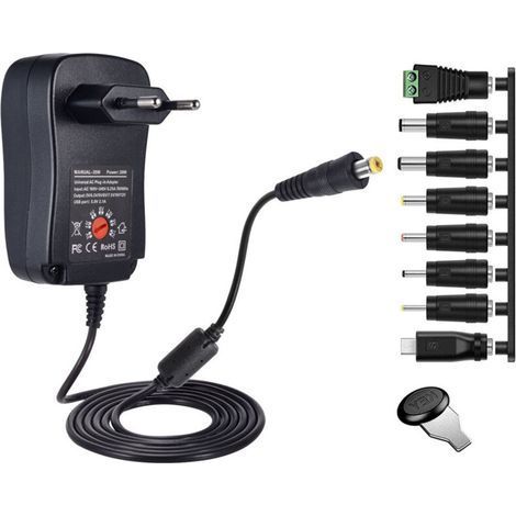 Adattatori di alimentazione internazionali, trasformatori portatili multifunzione (con USB), adattatore di corrente CA 100-240 V a CC + 8 spine diverse (1/5)
