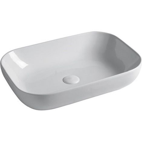 Lavabo Easy appoggio 62x42 rettangolare in ceramica bianco lucido (1/3)