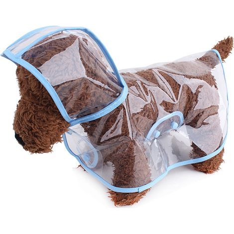 Veste de Pluie pour Chien, Manteau Imperméable avec Capuche, Réglable pour Chiens de Petite, Moyenne et Grande Taille（ L bleu）