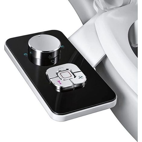 Pulvérisateur Bidet non électrique avec double buses rétractables autonettoyantes - Bouton poussoir réglable pour eau froid (1/5)