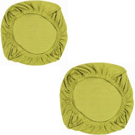 jaune-2 PCS Housse Tabouret Rond Housses de Tabouret Universel Housse Assise Chaise Housse (1/5)