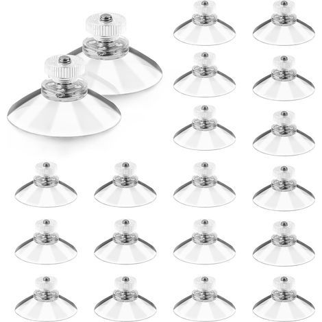 Lot de 20 Ventouses avec Filetage et Écrous Moleté M5, Ventouse Filetée Transparente Ø 40 mm, Ventouse Vitre sans Percer pour Voiture, Décoration, Suspension (1/5)