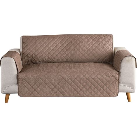 Housse de protection fauteuil polyester imperméable anti-poussière antidérapante lavable en machine couleur marron pour salon (1/5)