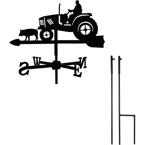 Girouette Fermier et Tracteur petit modèle + Mât à planter