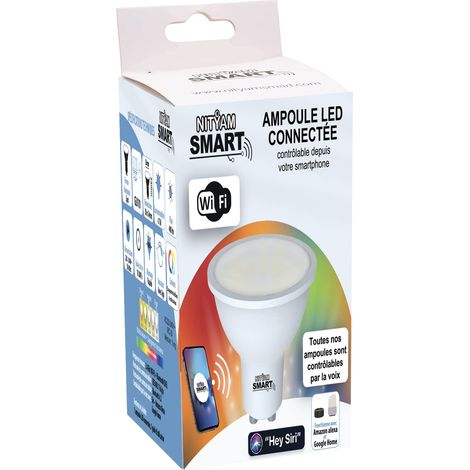Ampoule LED connectée Spot 4.7W 400 Lumens Culot GU10 - Couleur d'éclairage Multicouleurs (RGB) + Changement de blancs (CCT) - Angle d'éclairage 100° (1/5)