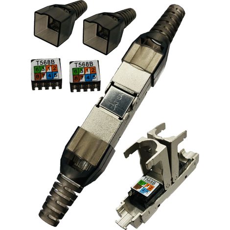 Connettore per cavo di rete LAN a doppino intrecciato cat.6A FTP schermato senza attrezzi (1/5)