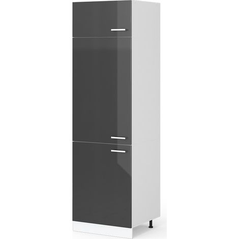 Dispensa universale R-Line, Antracite lucido, 60 cm con porte, Vicco