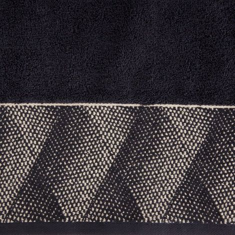 Handtuch 50x90 Victoria 12, schwarz-goldenes geometrisches Muster, 500 g/2 Frottee, limitierte Kollektion