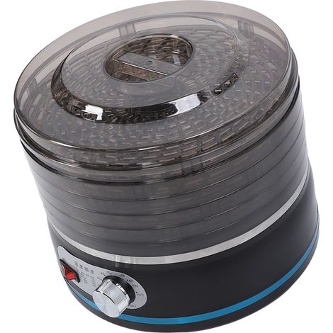 Déshydrateur alimentaire, noir, 5 plateaux, PP/PS, température réglable, polyvalent pour fruits, légumes, bœuf et viande rouge, prise UE 220-240 V (1/5)