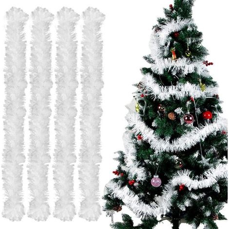 Guirlande de Noël 4pcs 2m – Guirlandes scintillantes blanches en fil métallique – Décoration sapin, murs, fenêtres – Fête anniversaire Noël (1/5)