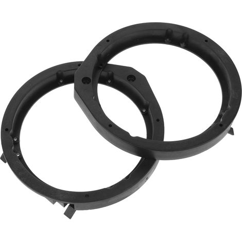 Anneaux D'adaptation et Découpes Précises en Plastique Noir pour 6,5 Pouces Bords Arrondis Haut-parleur de Voiture pour Stéréo Automobile (1/5)