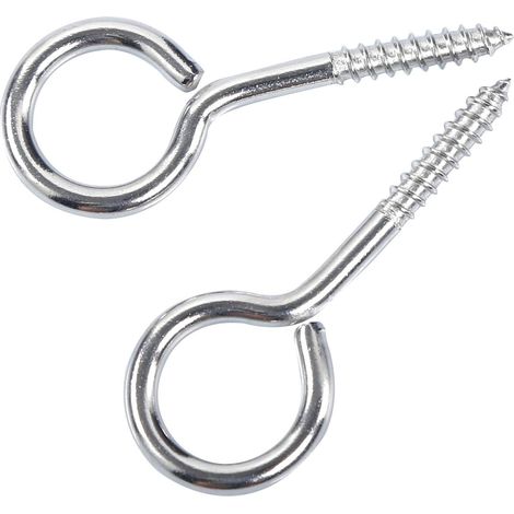 M5 65 Piton à Visser Anneau En Acier Inoxydable 304 Vis Mouton Oeil Rond Auto Taraudeuse Anneau À Bague Avec Attache Porte Loquet Boucle 10 PCS+ 10 Tubes d'expansion en Plastique