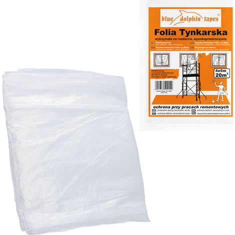 Film De Protection Enduit Blue Dolphin, 4 x 5 m, Pour Chantier Et Renovation (1/5)