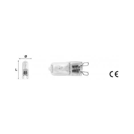 LAMPADA ALOGENA G9 48W 3000K  L.CALDA MAURER