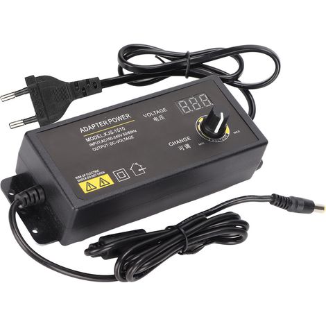Adaptateur secteur à tension et vitesse réglables, 90 W, 2,5 A, 3-36 V, affichage numérique LED, prise 100-240 V EU