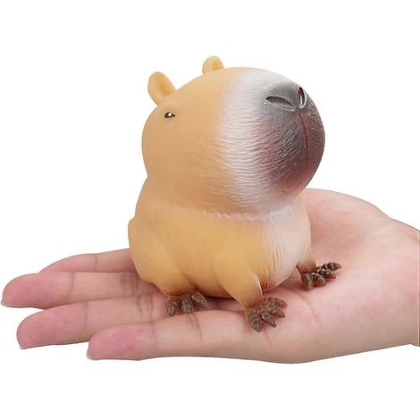 Jouet Capybara Anti-Stress Animal Souple et Compressible, Figurine à Étirer et Presser, Soulagement de l'Anxiété, Cadeau de Détente (1/5)