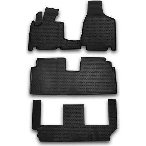 KIT TAPPETINI COMPATIBILE CON CHRYSLER Grand Voyager RT, 2008- 4 pcs. 3 rows  TAPPETINO IN GOMMA TPE  BORDO ALTO 3D ANTISCIVOLO IMPERMEABILE