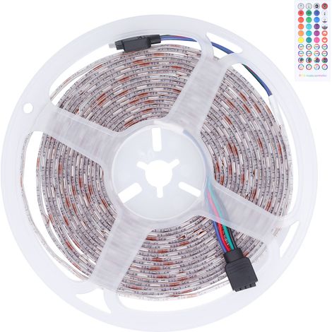 Bande LED RGB 5 m étanche, couleurs, mode musique, contrôle via application mobile, alimentation allume-cigare 12 V (1/5)