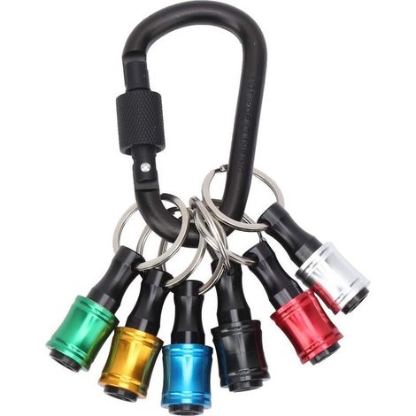 Soporte para 6 puntas de destornillador hexagonales, adaptador de destornillador con vástago hexagonal de 1/4", barra de extensión portátil con llavero. (1/5)