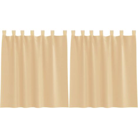 Maison Exclusive - Voile Vorhänge mit Stangentaschen 2 Stk. Sandf