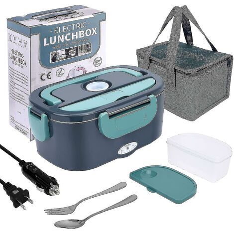 Electric Lunchbox with Food Warmer, 3 in 1 Microwave (60W) for Car and Home - 12V 24V/110V, Leak-Proof, 1.5L Removable 304 Stainless Steel Container (1/2)