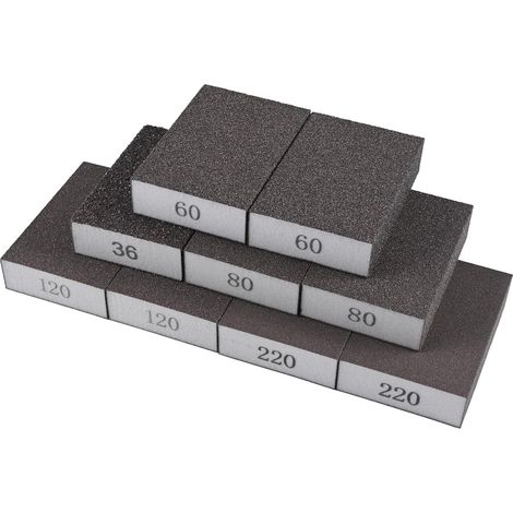 9pcs Éponge de Ponçage, Polissage Grain 36/60/80/120/220 (1/5)