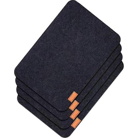 Sets de table en feutre noir, isolants thermiques et antidérapants, lot de 2 pièces (1/5)