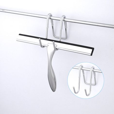 Duschabzieher mit Wandhaken, selbstklebender Badabzieher, Nr. (1/4)