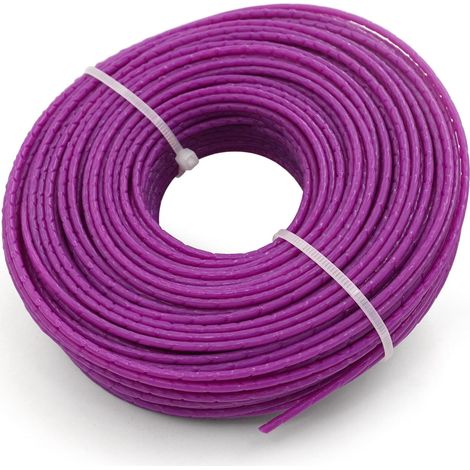 Cordon de coupe robuste, Fil pour débroussailleuses, Ligne de coupe-herbe en nylon avec indentation en relief fil de coupe des mauvaises herbes, 2,4 mm 0,095 Po x 50 m 164 pieds (1/5)