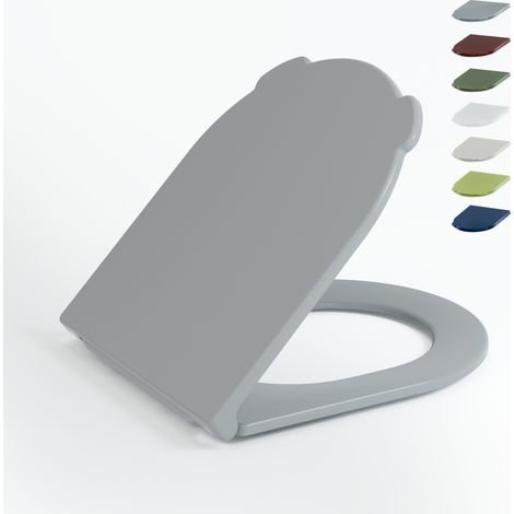 Abattant WC Robuste 150kg AquaWise - Frein de Chute Soft-Close Ultra Silencieux - Forme D en Duroplast Premium - Fixation par le Haut Inox