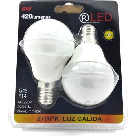 Pack 2x Bombillas LED 6W E14 (1/2)