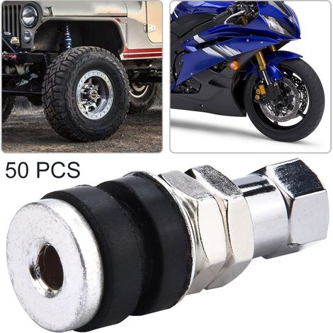 Universelles schlauchloses Reifenventil, 50 Stück, für Motorrad, Fahrrad und Auto - Hochleistungs-Aufblasdüse, schlauchloses Radventil, Ersatzteil. (1/5)
