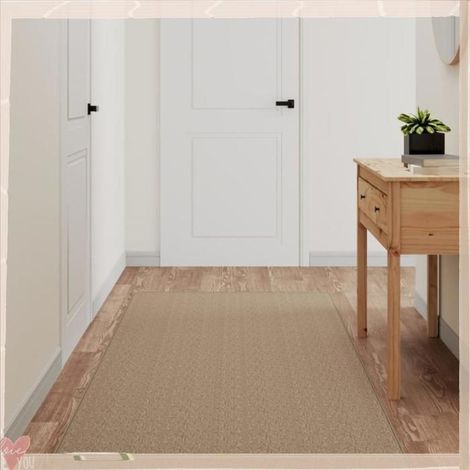 355792 Tapis de couloir aspect sisal sable 80x300 cm (1/5)
